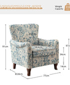Raimund Farmhouse Floral Wingback Upholstered Armchair