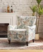 Raimund Farmhouse Floral Wingback Upholstered Armchair