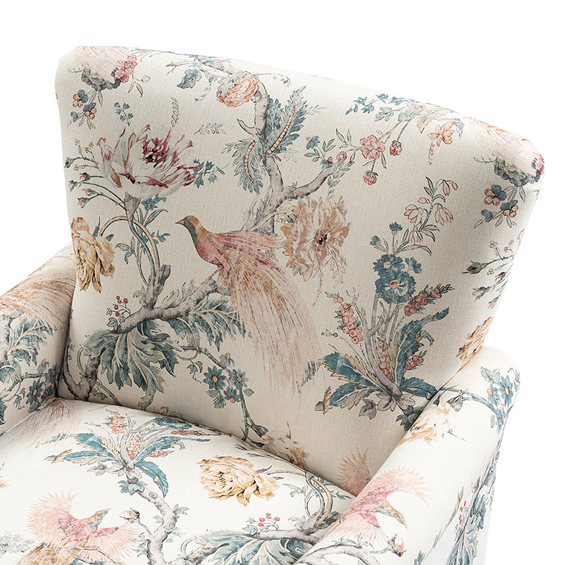 Raimund Farmhouse Floral Wingback Upholstered Armchair