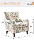 Raimund Farmhouse Floral Wingback Upholstered Armchair
