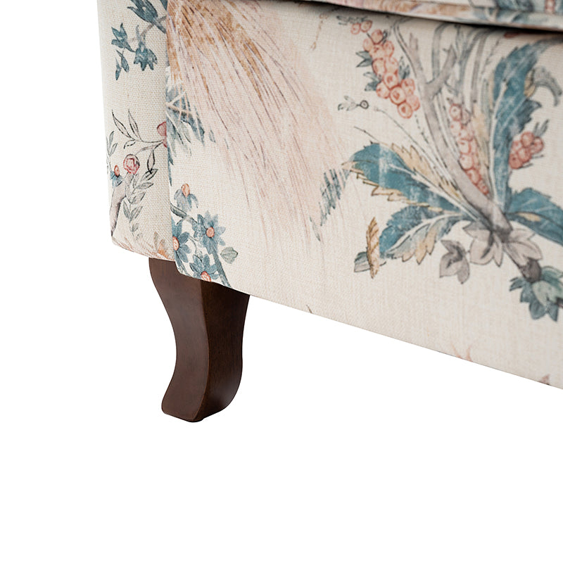 Raimund Farmhouse Floral Wingback Upholstered Armchair