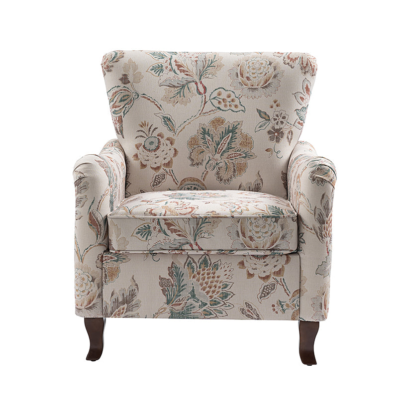 Raimund Farmhouse Floral Wingback Upholstered Armchair