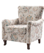 Raimund Farmhouse Floral Wingback Upholstered Armchair