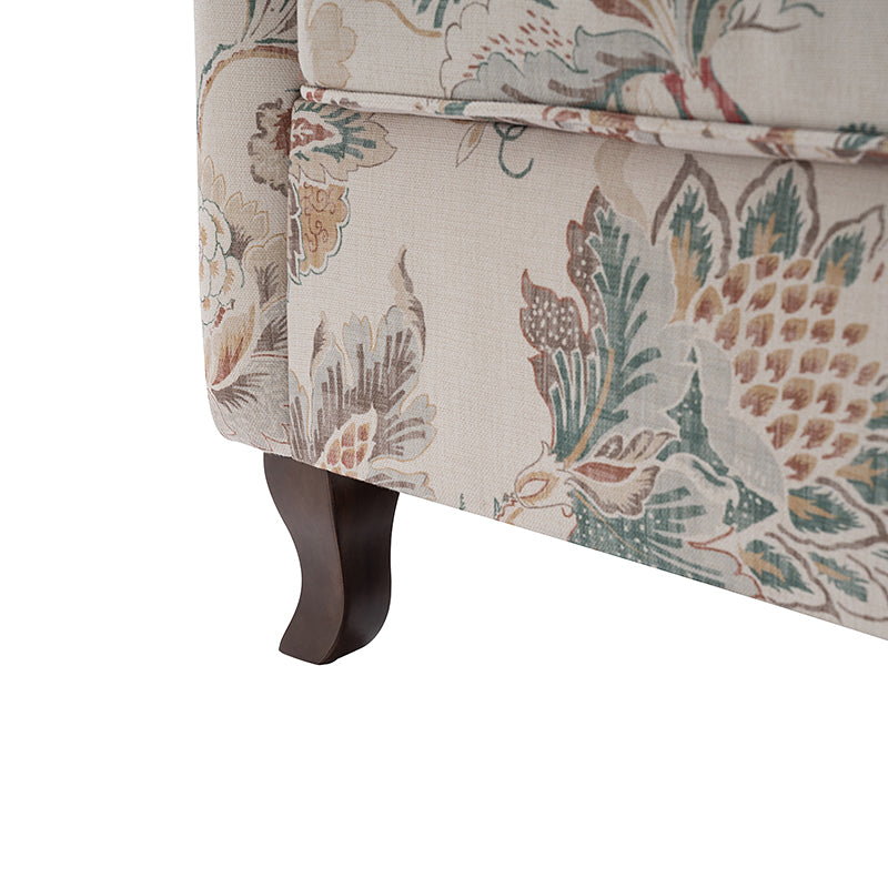 Raimund Farmhouse Floral Wingback Upholstered Armchair