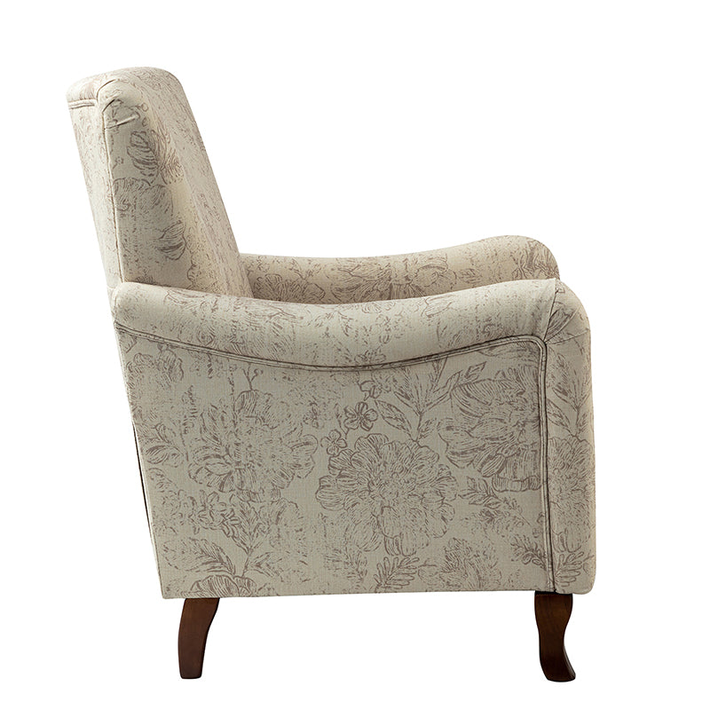 Raimund Farmhouse Floral Wingback Upholstered Armchair