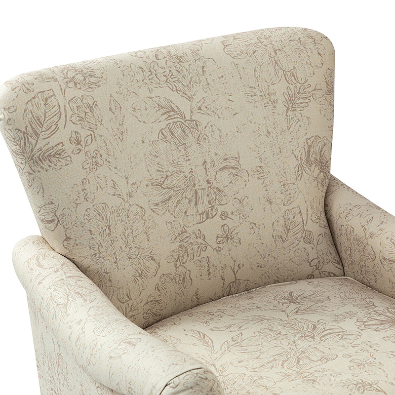 Raimund Farmhouse Floral Wingback Upholstered Armchair