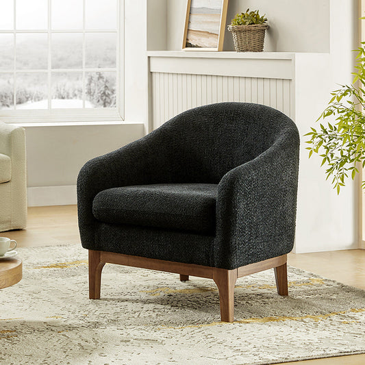 Boucle Modern Barrel Design Armchair