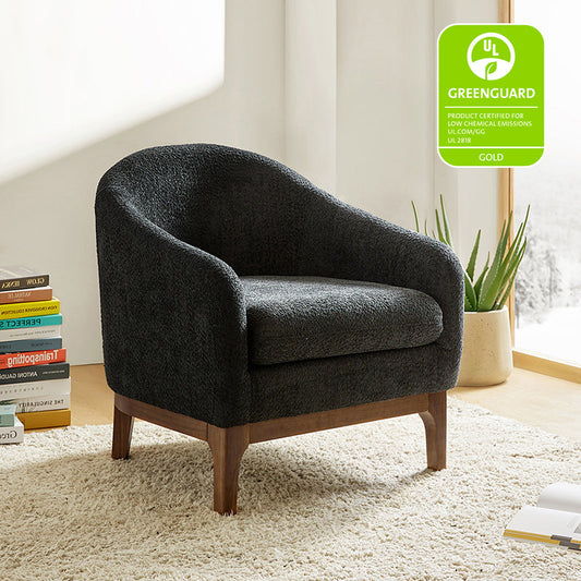 Boucle Modern Barrel Design Armchair