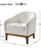 August Boucle Modern Barrel Design Armchair