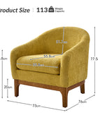 August Boucle Modern Barrel Design Armchair