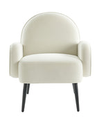 Val Modern Velvet Upholstered Armchair with Adjustable Metal Feet