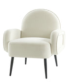 Val Modern Velvet Upholstered Armchair with Adjustable Metal Feet