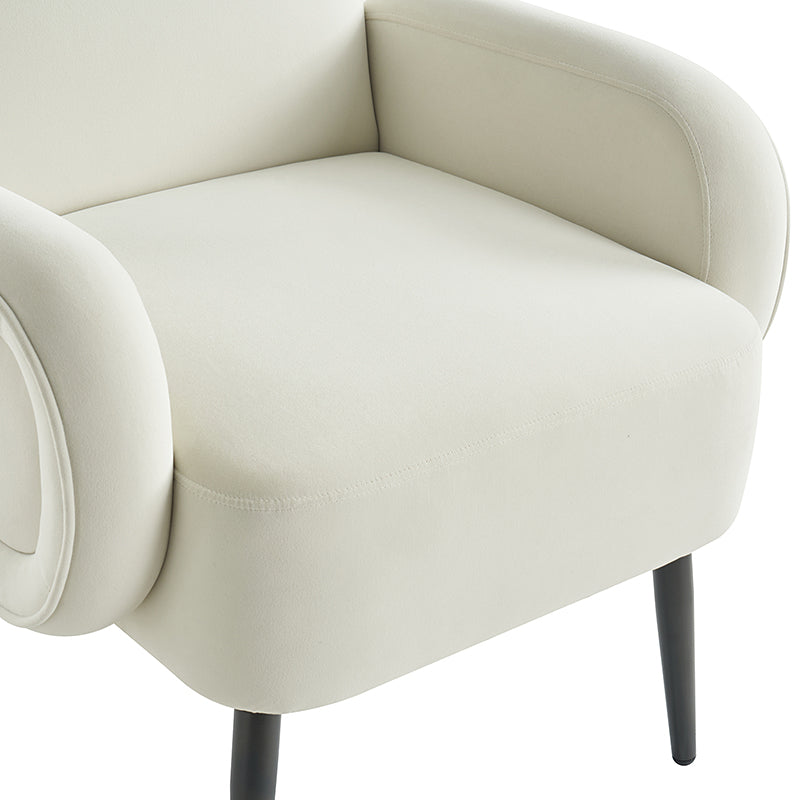 Val Modern Velvet Upholstered Armchair with Adjustable Metal Feet