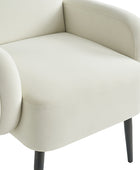 Val Modern Velvet Upholstered Armchair with Adjustable Metal Feet