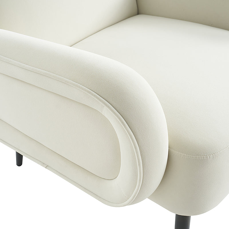 Val Modern Velvet Upholstered Armchair with Adjustable Metal Feet