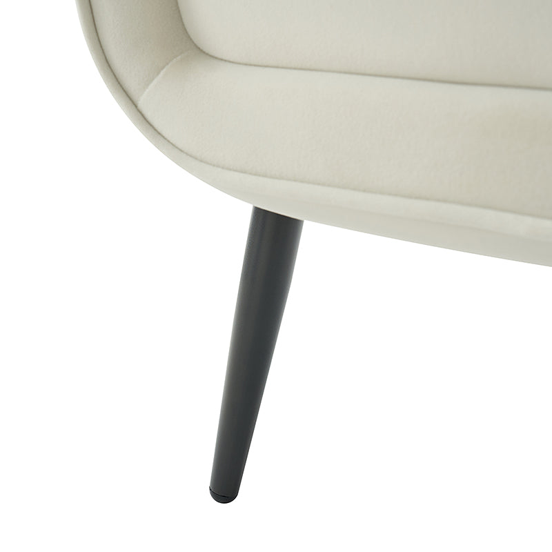 Val Modern Velvet Upholstered Armchair with Adjustable Metal Feet