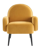 Val Modern Velvet Upholstered Armchair with Adjustable Metal Feet