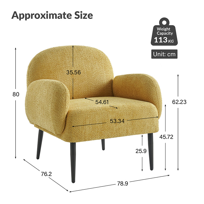 Abner Ergonomic Curved Armrests Armchair