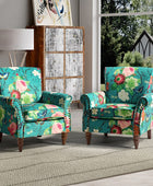 Artemisa Modern Floral Pattern Upholstered Wingback Armchair