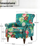 Artemisa Modern Floral Pattern Upholstered Wingback Armchair