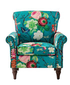 Artemisa Modern Floral Pattern Upholstered Wingback Armchair