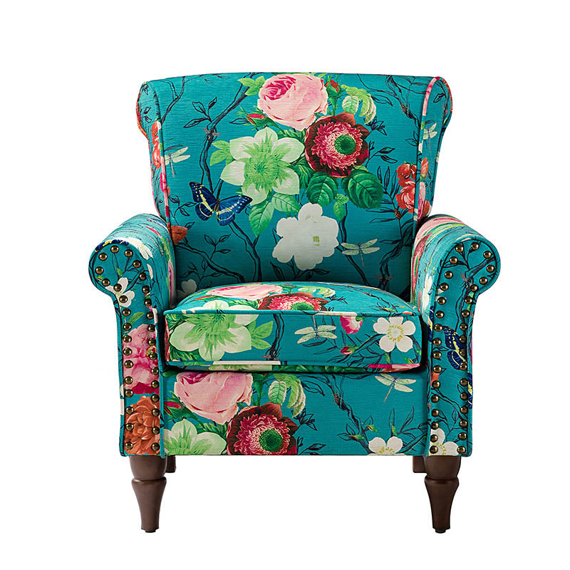 Artemisa Modern Floral Pattern Upholstered Wingback Armchair