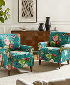 Artemisa Modern Floral Pattern Upholstered Wingback Armchair