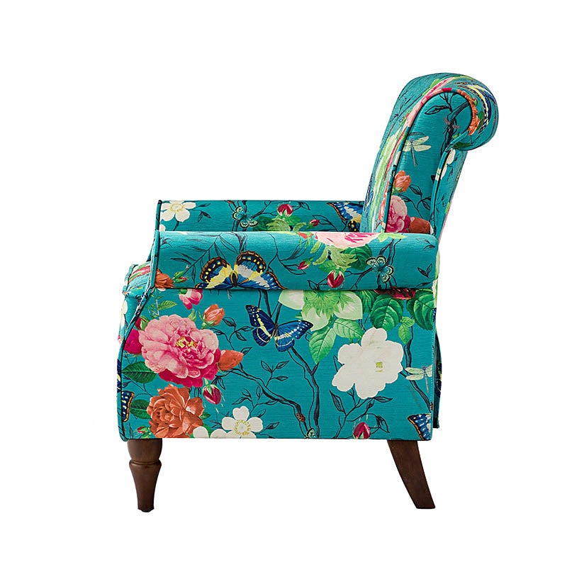 Artemisa Modern Floral Pattern Upholstered Wingback Armchair