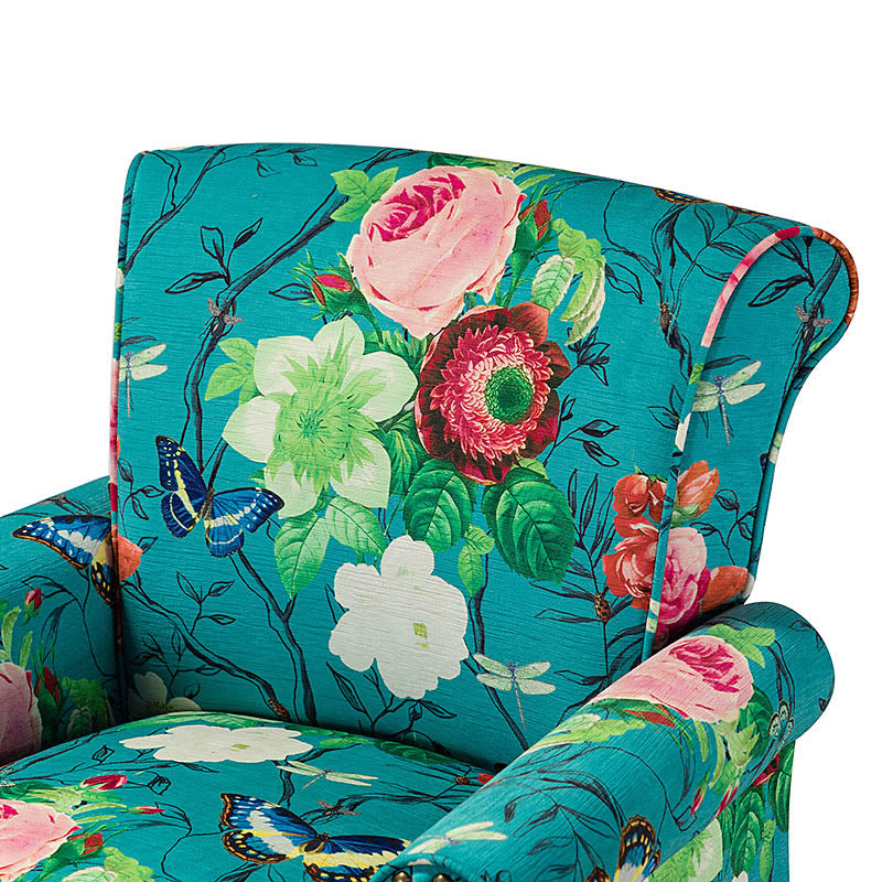 Artemisa Modern Floral Pattern Upholstered Wingback Armchair