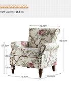 Artemisa Modern Floral Pattern Upholstered Wingback Armchair