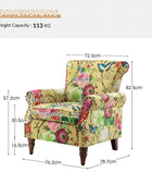 Artemisa Modern Floral Pattern Upholstered Wingback Armchair