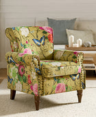 Artemisa Modern Floral Pattern Upholstered Wingback Armchair