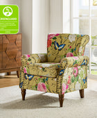 Artemisa Modern Floral Pattern Upholstered Wingback Armchair