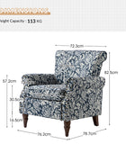 Artemisa Modern Floral Pattern Upholstered Wingback Armchair