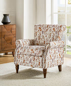 Floral Pattern Upholstered Wingback Armchair