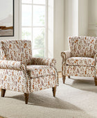 Floral Pattern Upholstered Wingback Armchair