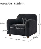 Heinrich Boucle Upholstered Armchair with Solid Wood Legs