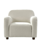 Heinrich Boucle Upholstered Armchair with Solid Wood Legs