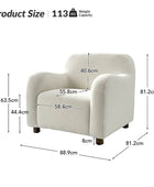 Heinrich Boucle Upholstered Armchair with Solid Wood Legs