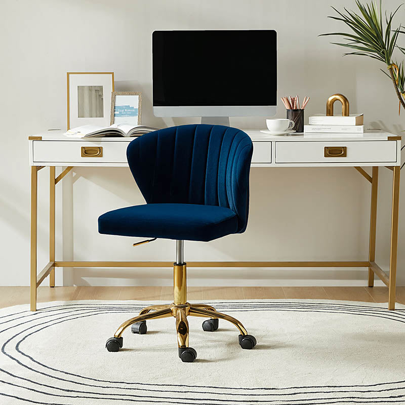 Chandra Modern Velvet Gold Swivel Adjustable Chair