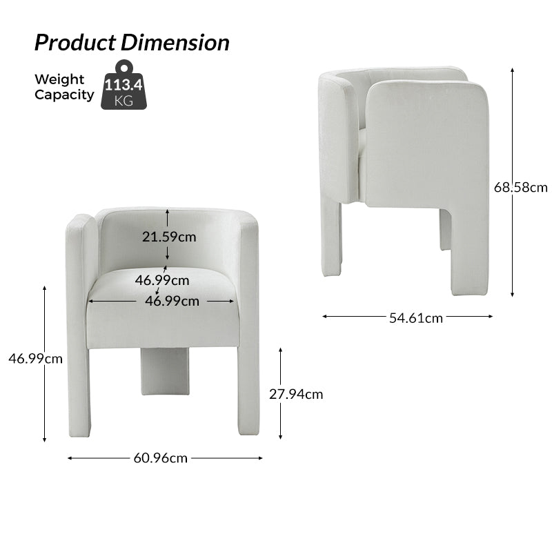 Elias Modern Dining Chair with Cushioned Seat and Segmented Back