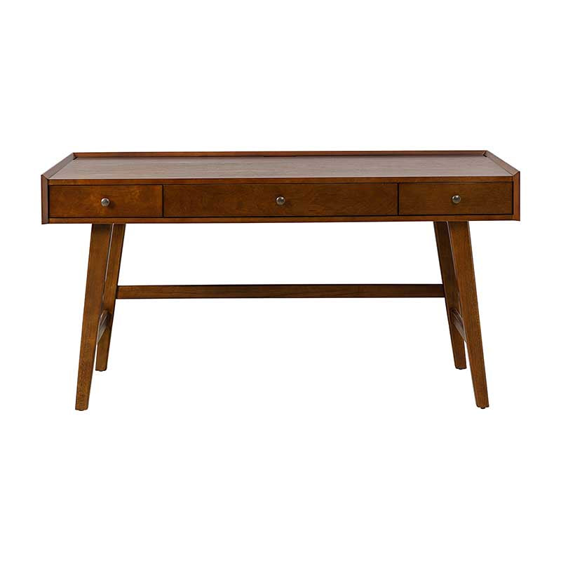 Charlotte Mid-Century Desk with Drawers & Charging Station