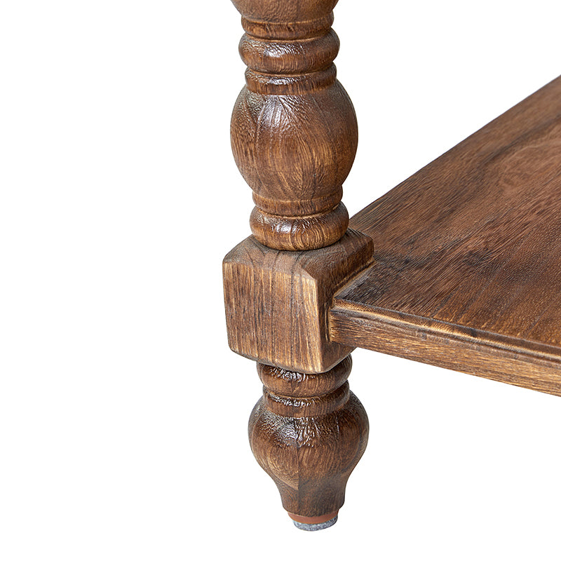 Ira Farmhouse Solid Wood End Table with Built-in Charging Outlets