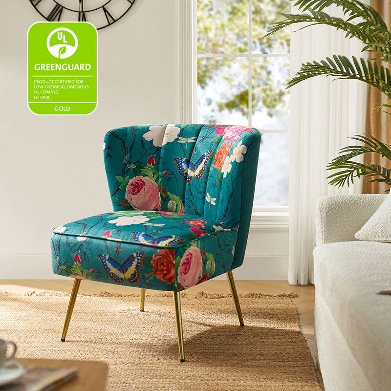 Elegant Comfort in a Wingback Floral Accent Chair