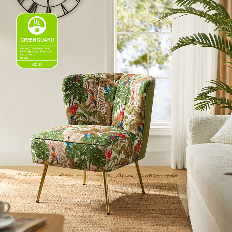 Elegant Comfort in a Wingback Floral Accent Chair