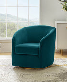 Emanuela Velvet Swivel Barrel Armchair