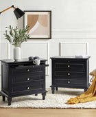 Farmhouse 3-Drawer Nightstand with Shelf & Charging Port