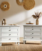 Farmhouse 3-Drawer Nightstand with Shelf & Charging Port