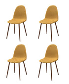 Nepe Modern Upholstered Dining Chairs Set of 4 - Comfortable Fabric with Metal Legs