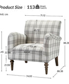 Sadie Plaid Classic Style Modern Charm Upholstered Chair